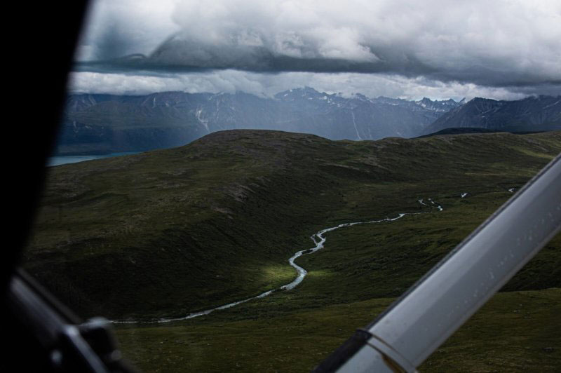 Alaska mountains from airplane